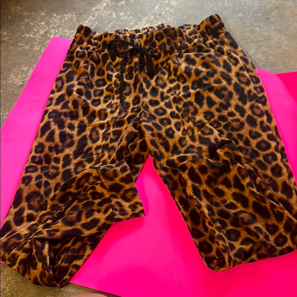 Staple Brown and Black Leopard Print Track Pants